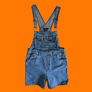 90's 00's vintage denim y2k distressed short overalls XL no boundaries
